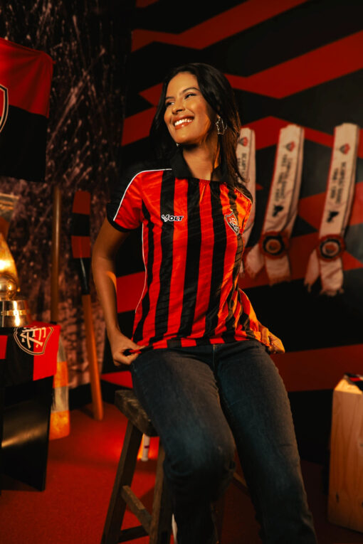 Camisa Jogo 1 2025 Vitória Feminina Volt Rubro Negra - Image 4