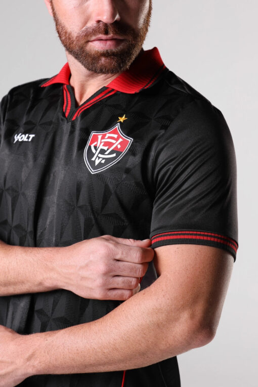 Camisa Plus Jogo 3 2025 Esporte Clube Vitória Masculina Preta Volt - Image 8