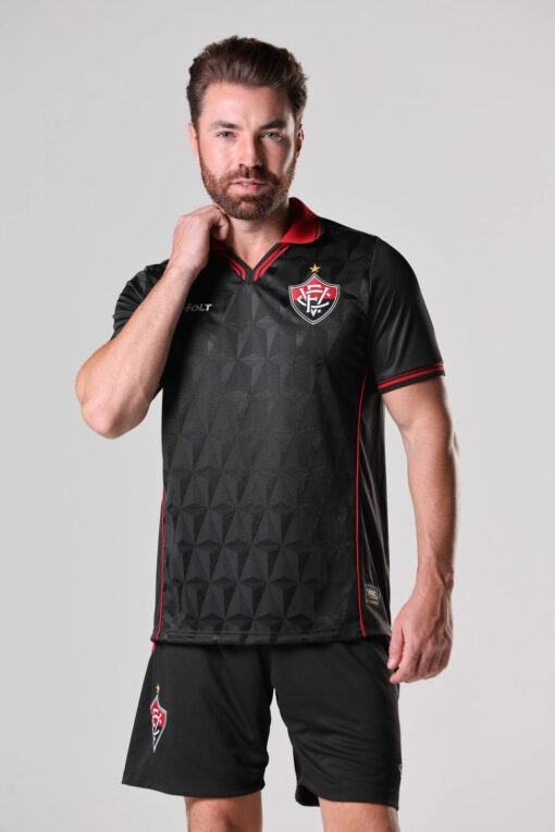 Camisa Plus Jogo 3 2025 Esporte Clube Vitória Masculina Preta Volt - Image 2