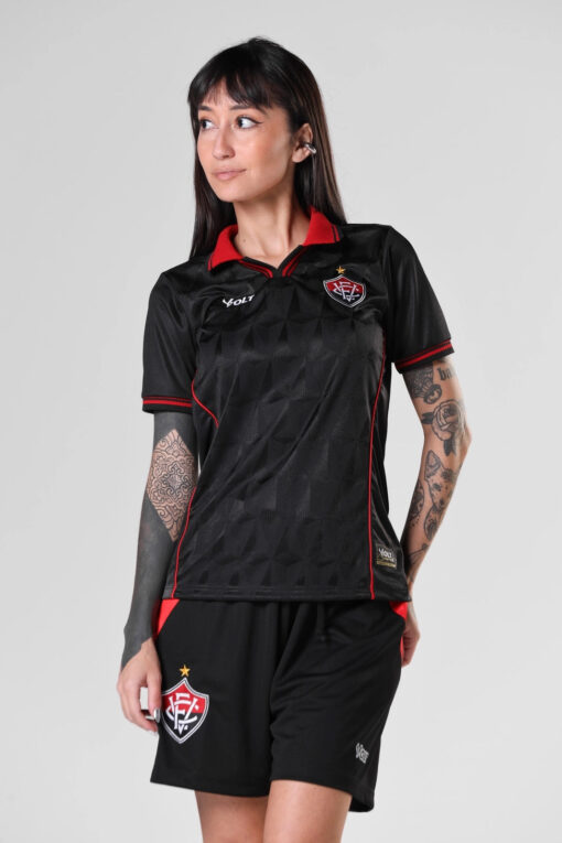 Camisa Jogo 3 2025 Esporte Clube Vitória Feminina Preta Volt