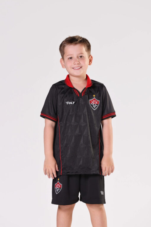 Camisa Jogo 3 2025 Esporte Clube Vitória Infanto Juvenil Preta Volt - Image 2
