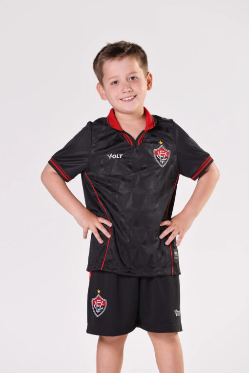 Camisa Jogo 3 2025 Esporte Clube Vitória Infanto Juvenil Preta Volt - Image 3