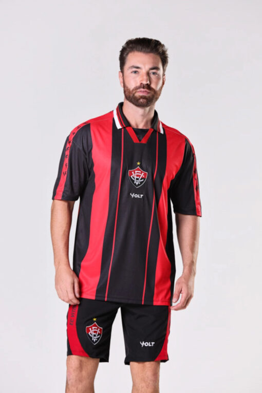 Camisa Anos 90 Esporte Clube Vitória Masculino Rubro Negro Volt