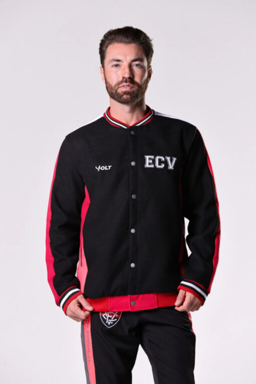 Jaqueta College Anos 90 Esporte Clube Vitória Masculino Rubro Negro Volt