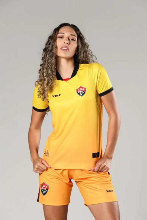 Camisa Copa Do Nordeste Goleiro 2025 Vitória Feminina Amarelo Volt