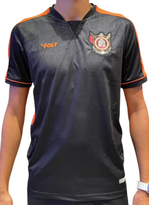 Camisa Goleiro 4 Esporte Clube Vitória Masculina Preta e Laranja Volt