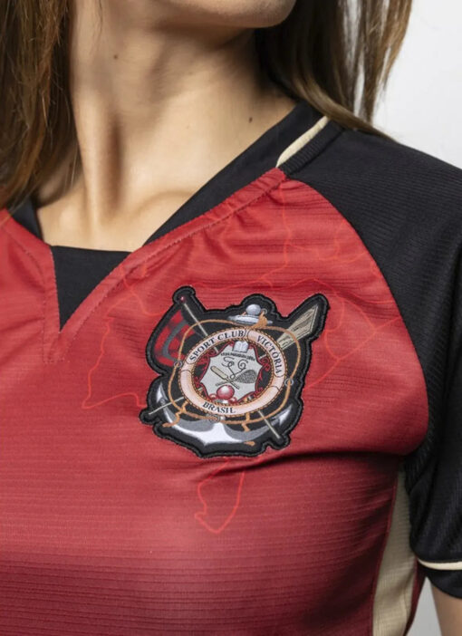 Camisa Jogo 4 Vitória 2024 Bordô Feminina Volt - Image 2