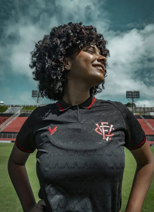 Camisa Jogo 3 Vitória 2023 Preta Feminina Volt - Image 3