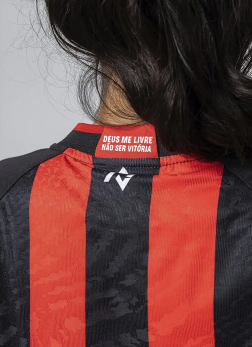 Camisa Jogo 1 Vitória 2023 Preta e Vermelha Feminina Volt - Image 3
