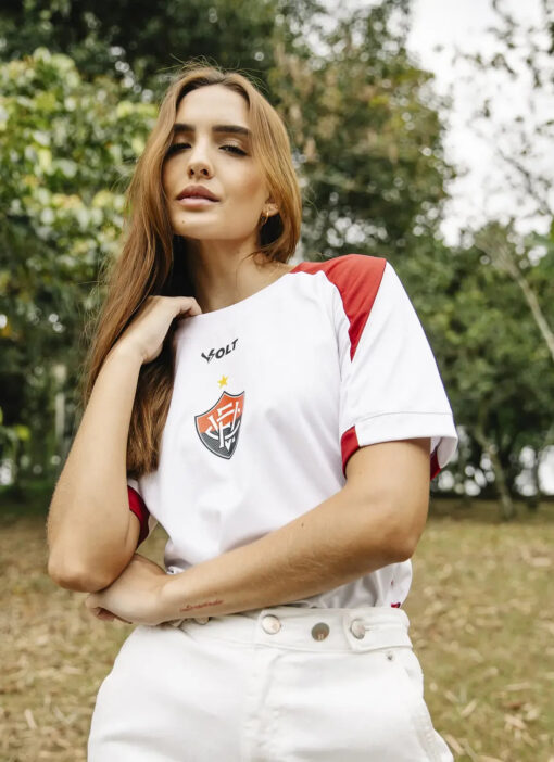 Camisa Aquece Vitória 2025 Branca Feminina Volt