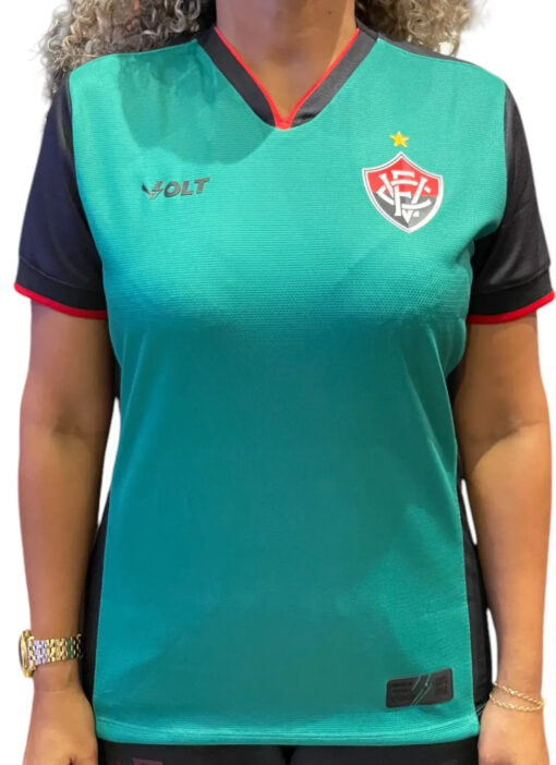Camisa Goleiro 3 Vitória 2024 Verde e Preto Feminina Volt
